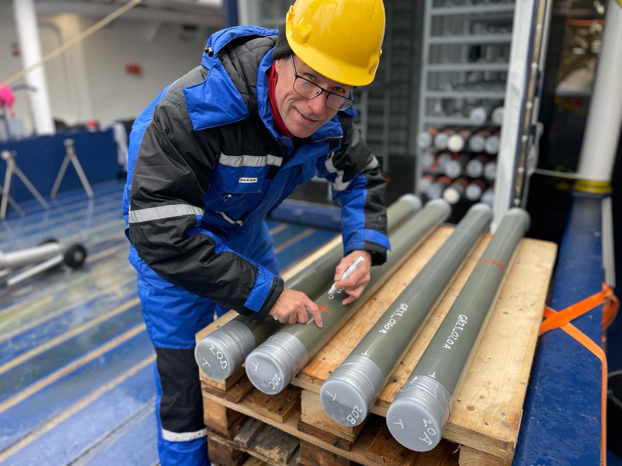 Recovered core specimens prepared for laboratory testing